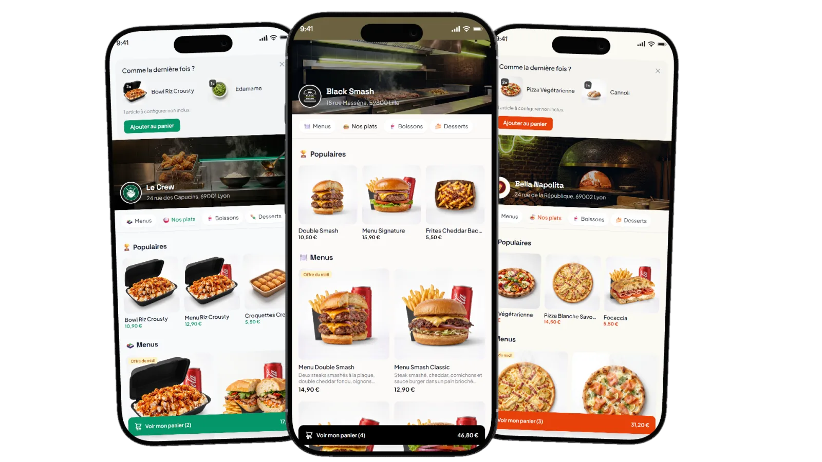 La m&ecirc;me page de commande d&eacute;clin&eacute;e sur plusieurs t&eacute;l&eacute;phones