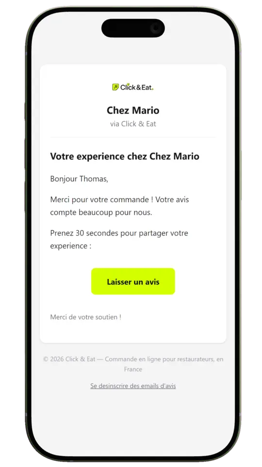 Demande d'avis Google automatique