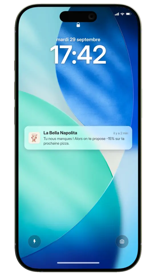 Relance des inactifs&nbsp;: notification sur l'&eacute;cran verrouill&eacute;