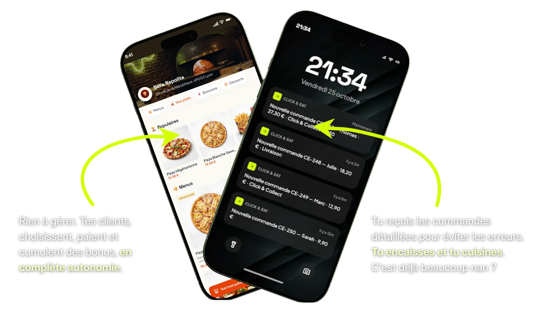 Prise de commande simplifi&eacute;e : tes clients commandent et paient seuls, tu re&ccedil;ois les commandes d&eacute;taill&eacute;es en notification